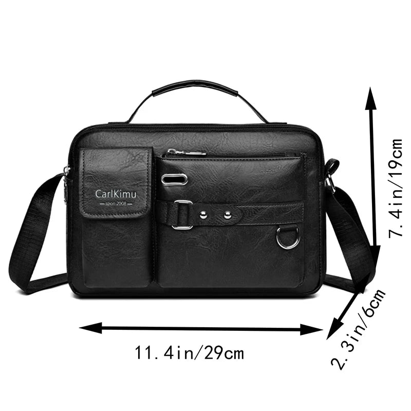 Retro men's messenger bag by Corporación Turística, waterproof, large capacity, portable brown bag for everyday use.