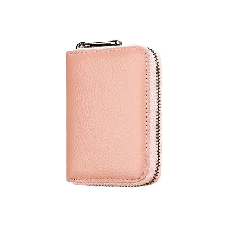 Black RFID unisex wallet with card holder and zipper, compact and elegant, made by Corporación Turística.