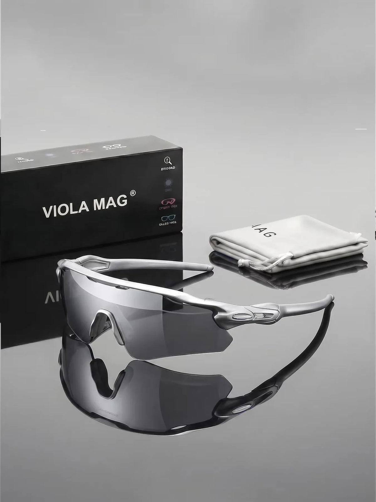 Unisex purple mirrored sunglasses with medium frame, stylish daily wear, by Corporación Turística.