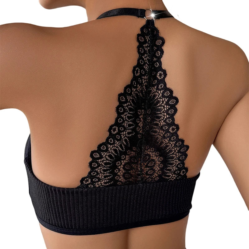 Black women's sexy ribbed lingerie from Corporación Turística featuring stylish, fitted bras with textured fabric.