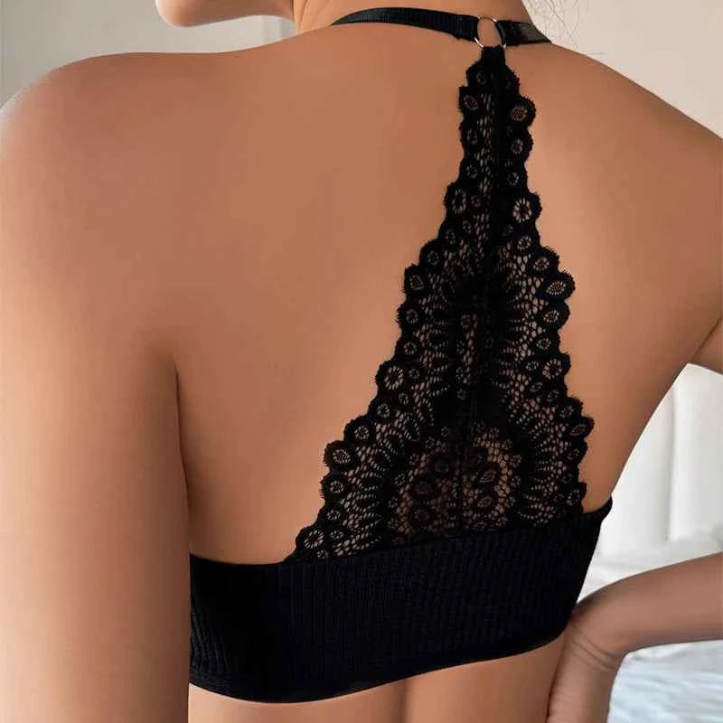 Black women's sexy ribbed lingerie bra from Corporación Turística, featuring a stylish and comfortable design.