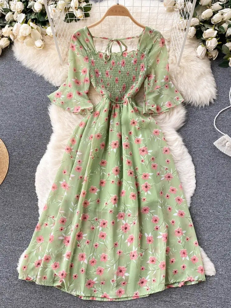 Yellow women's dress by YuooMuoo with a fashionable design, featuring a relaxed fit and versatile style for casual or dressy occasions.