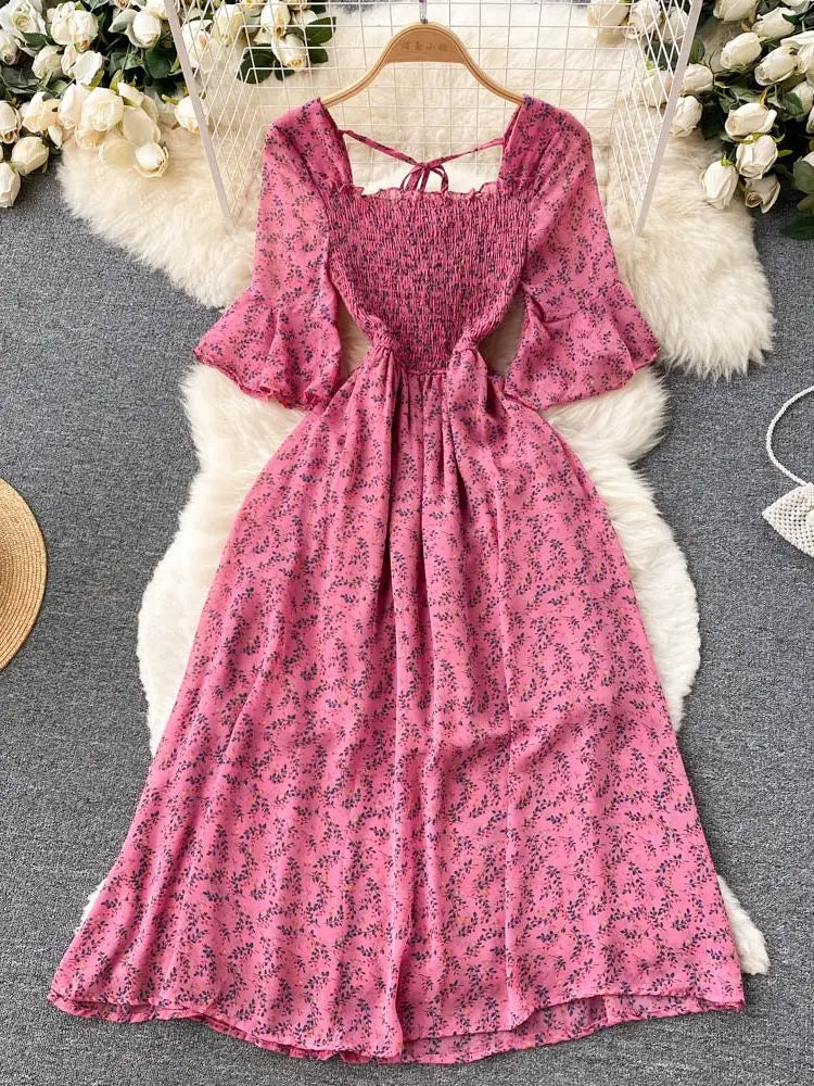 Yellow women's dress by YuooMuoo, featuring a stylish design and a comfortable fit, perfect for casual or semi-formal occasions.