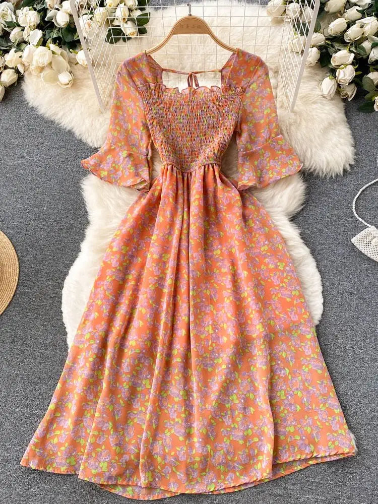 Yellow YuooMuoo women's dress with a relaxed fit, featuring a casual, stylish design suitable for various occasions.