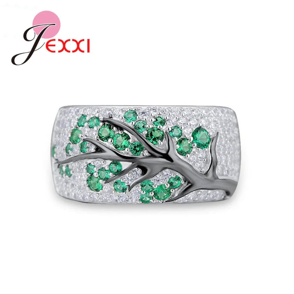 Blue floral plum blossom letter rings by Corporación Turística, featuring intricate floral designs on elegant jewelry pieces.