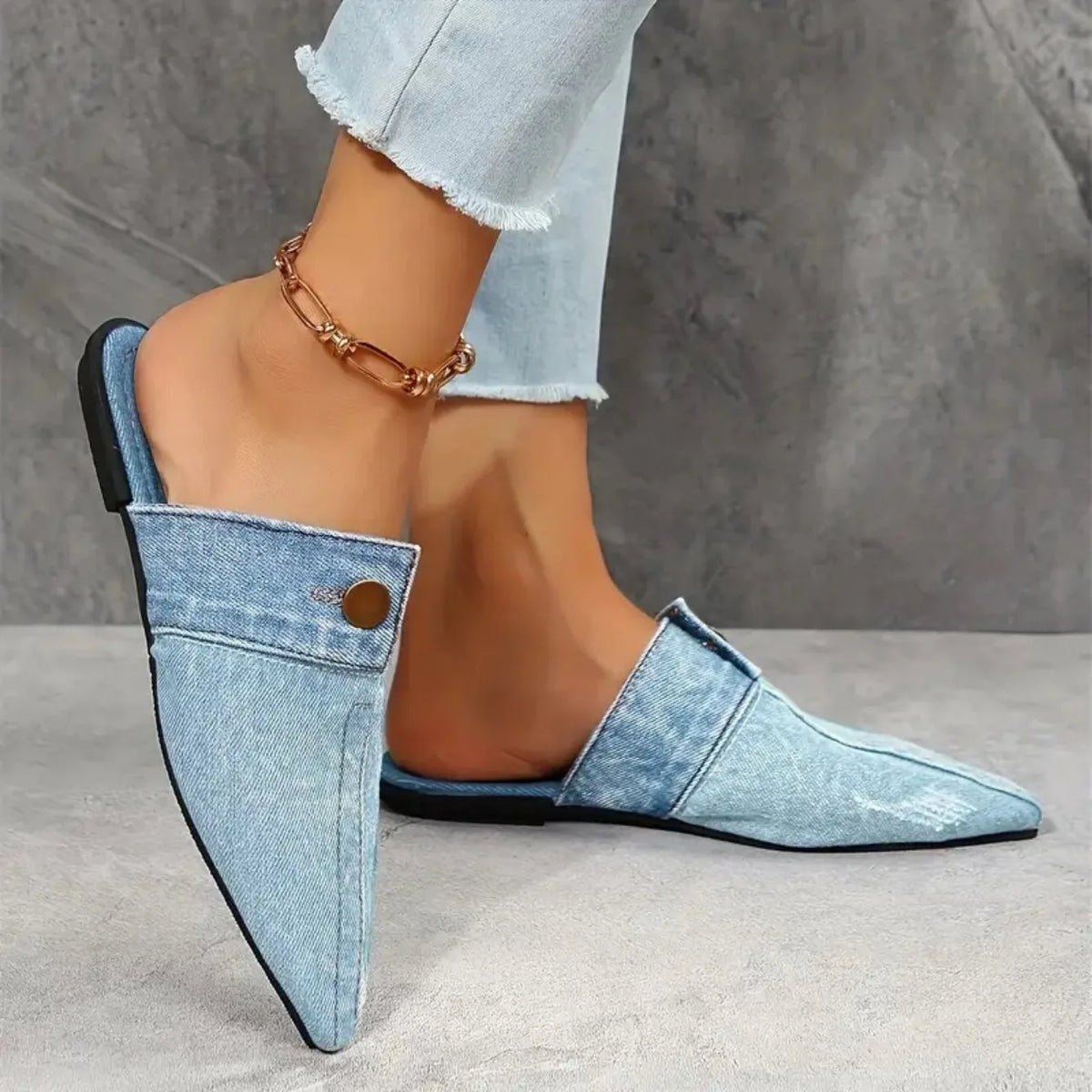 Women's blue comfortable and versatile sneakers by Corporación Turística, shown from the side view.