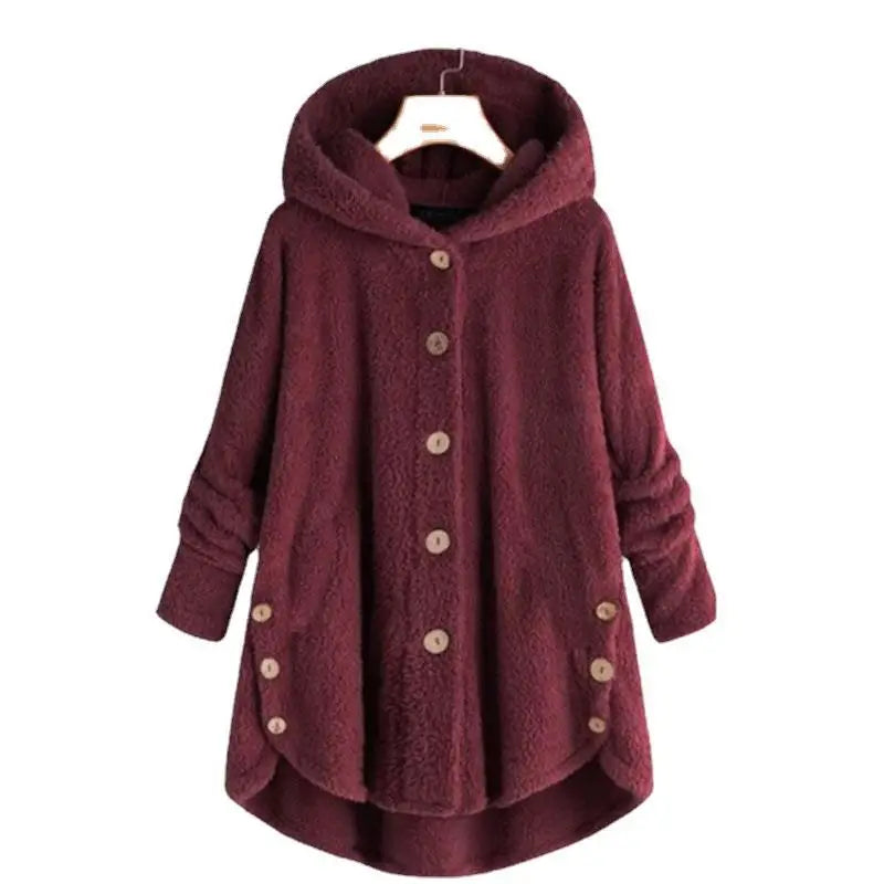 Light blue women's autumn winter coat with solid buttons, stylish and warm, from Corporación Turística.
