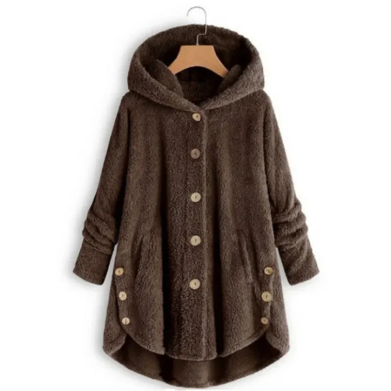 Light blue women's autumn and winter coat by Corporación Turística, showing a warm, cozy outerwear design in XXL size.