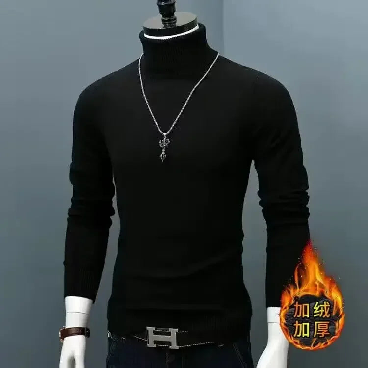 Blue thick and warm men's winter sweater by Corporación Turística, showing the cozy, knitted fabric in a 3XL size.