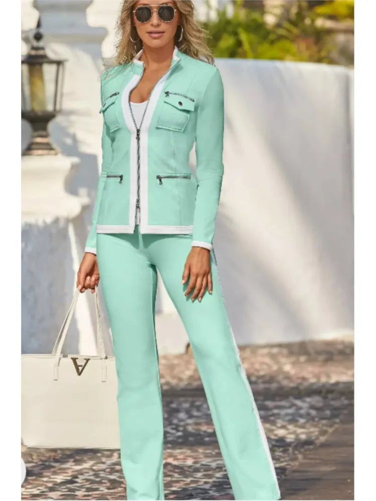 Conjunto de 2 pantalones informales de color azul marino por Corporación Turística, pantalones cómodos y casuales para hombre o mujer.