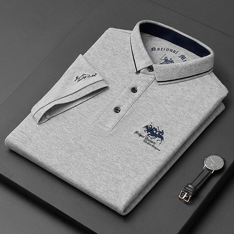 Navy blue men's two-piece knit sweater and cardigan set by Corporación Turística, featuring a cozy, casual style.