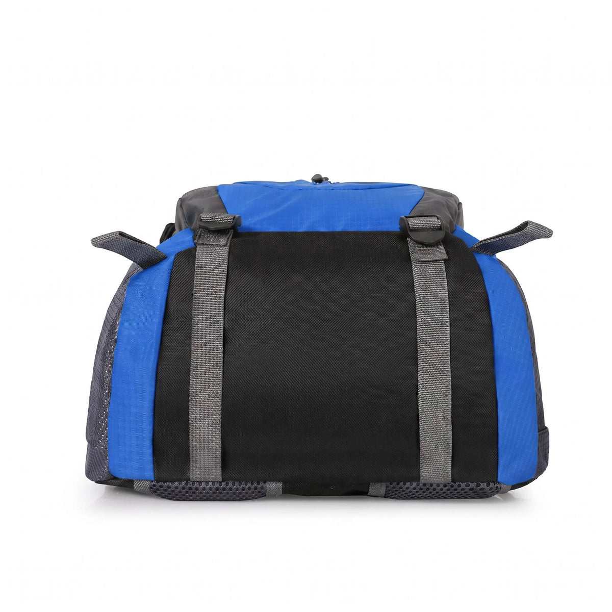 Blue hiking backpack for outdoor adventures, water-resistant trekking bag by Corporación Turística, durable and functional.