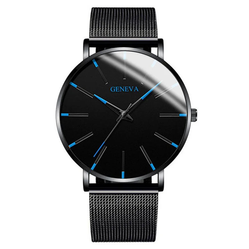 Elegant men's ultrathin quartz watch by Corporación Turística featuring a sleek blue dial and sophisticated design.