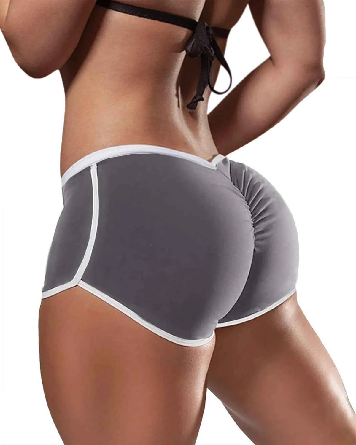 Blue low-waist women's sports shorts by Corporación Turística, lightweight and comfortable for active wear.