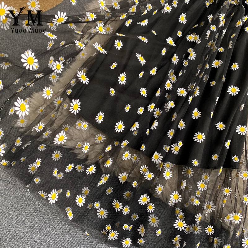 Blue YuooMuoo Korean fashion Margarita floral print dress, lightweight and stylish for casual wear.