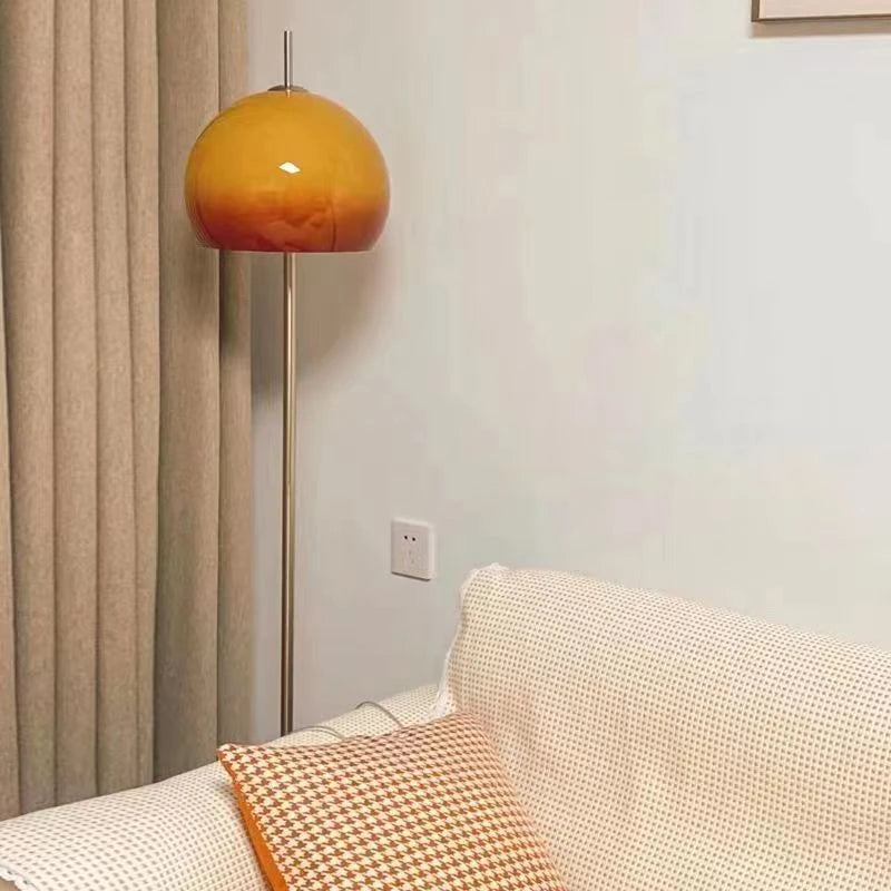 Retro crystal orange floor lamp with LED lighting, styled in vintage design, by Corporación Turística.