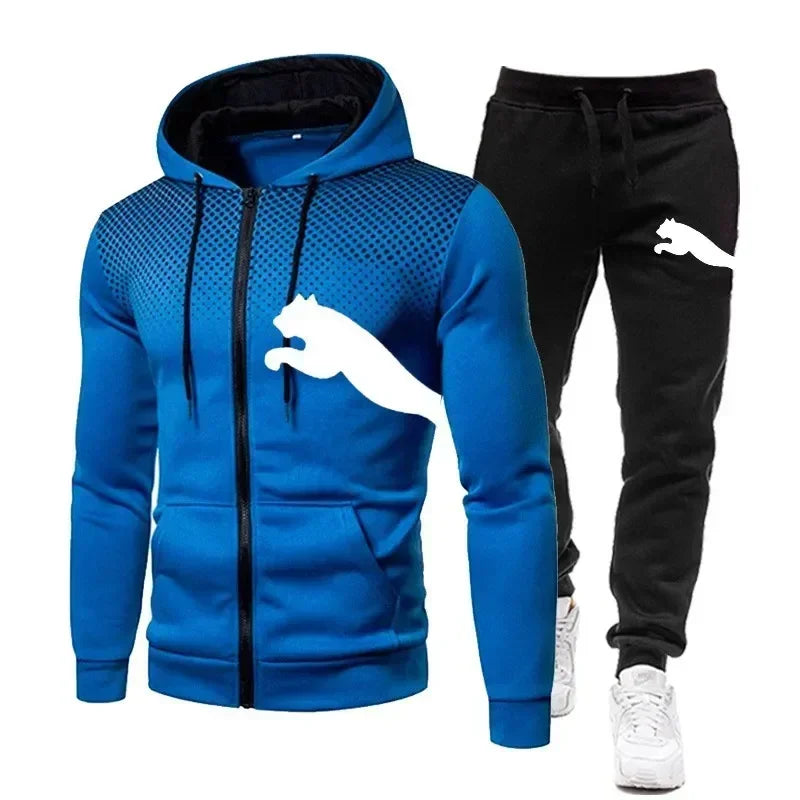 Black hoodie sweatset from Corporación Turística, featuring a comfortable hooded sweatshirt and matching pants for casual wear.