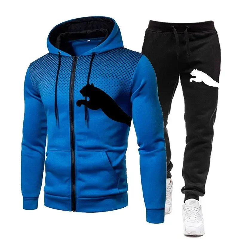 Gray hoodie sweatshirt set by Corporación Turística featuring a comfortable hood and casual fit, shown in a front view.