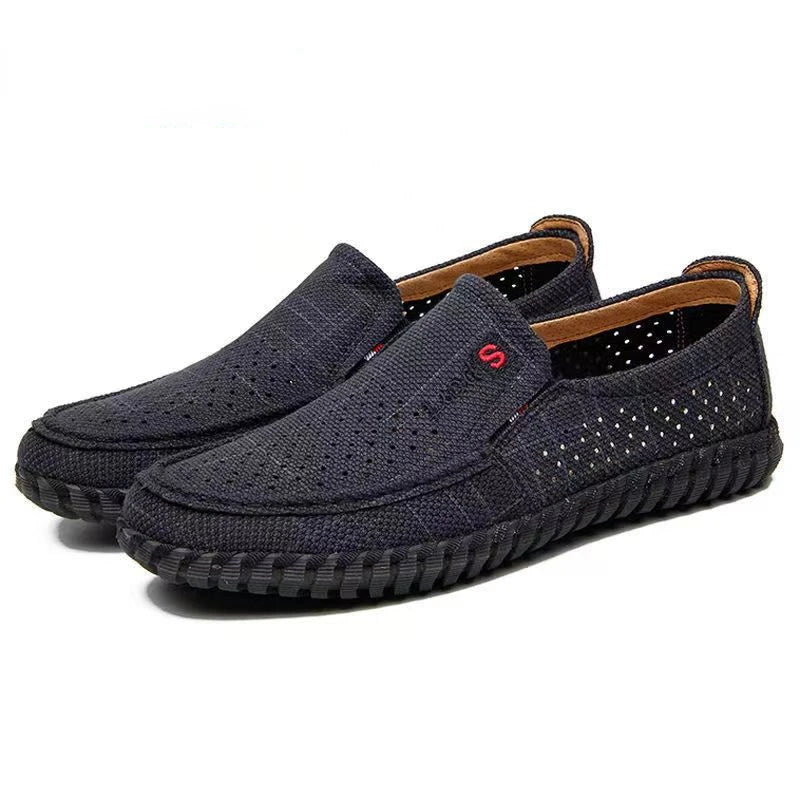 Beige men's breathable mesh sneakers by Corporación Turística, lightweight athletic shoes with comfortable design.