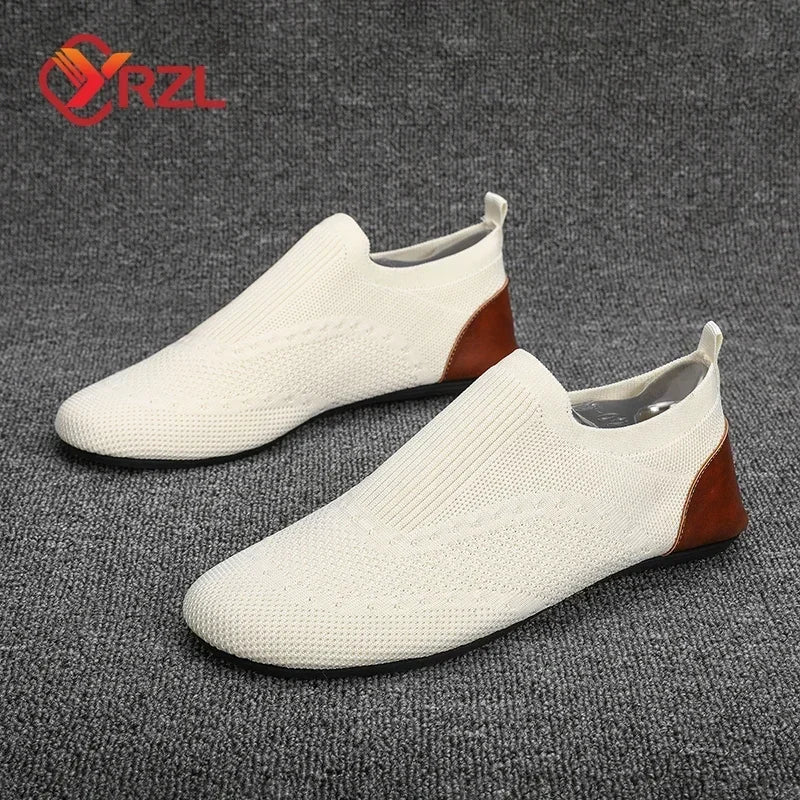 Beige YRZL moccasins for driving by Corporación Turística, soft leather shoes with slip-on style for comfortable wear.