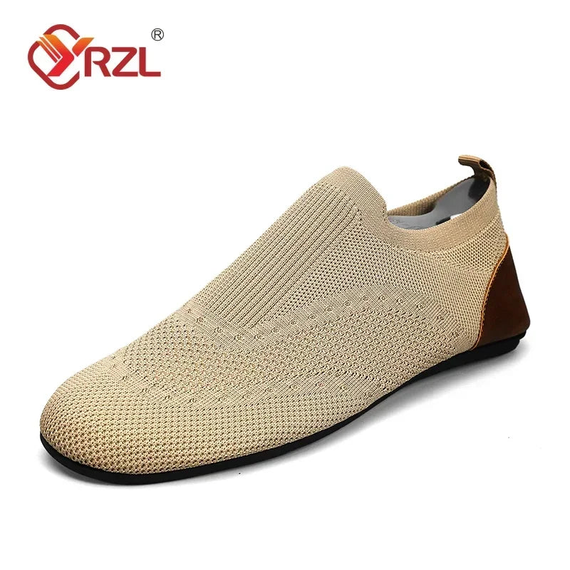 Beige YRZL moccasins for driving from Corporación Turística, soft leather shoes with slip-on design, suitable for casual wear.