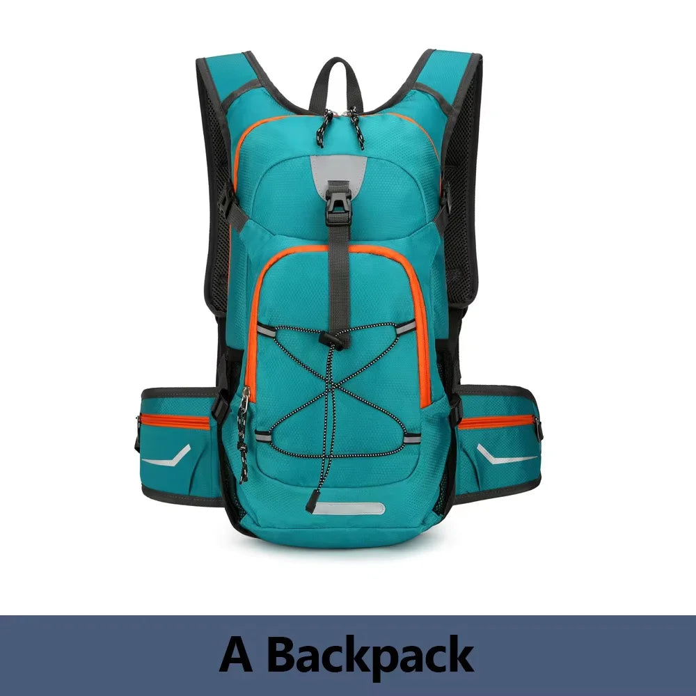 Lightweight hydration backpack for cycling by Corporación Turística, featuring adjustable straps and water reservoir for active sports.