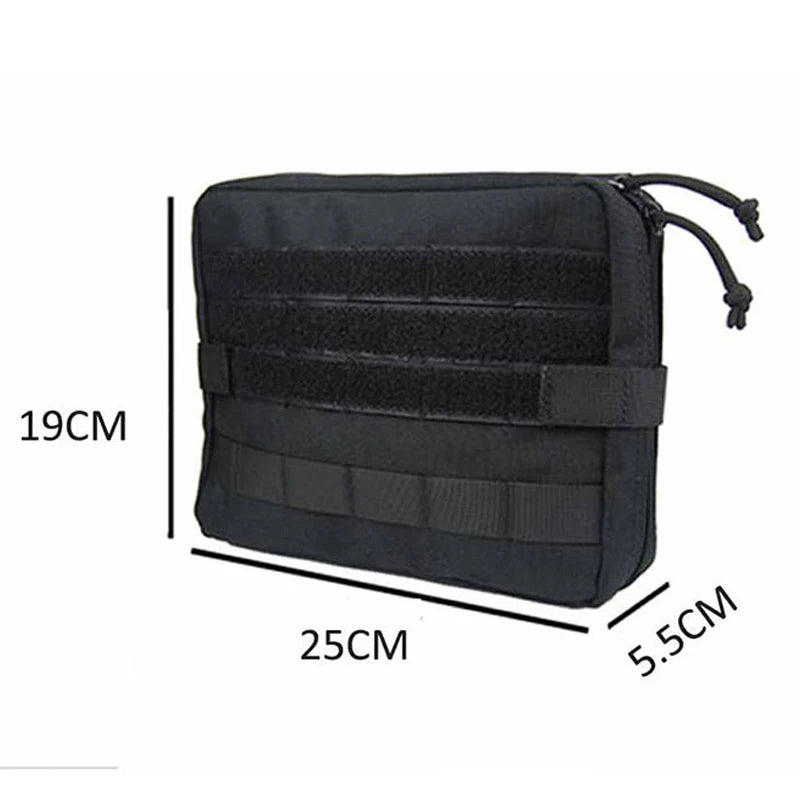 Tactical toolkit kit in military-style MOLLE tactical backpack by Corporación Turística with multiple compartments and sturdy design.