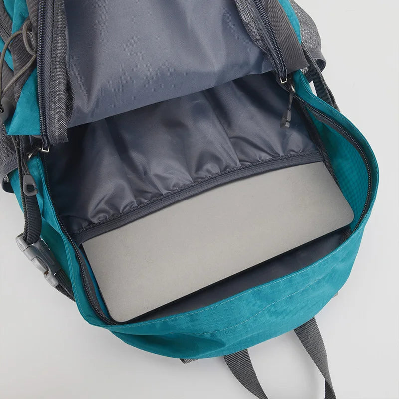 Lightweight camping backpack for men by Corporación Turística, versatile travel bag with multiple compartments and durable design.