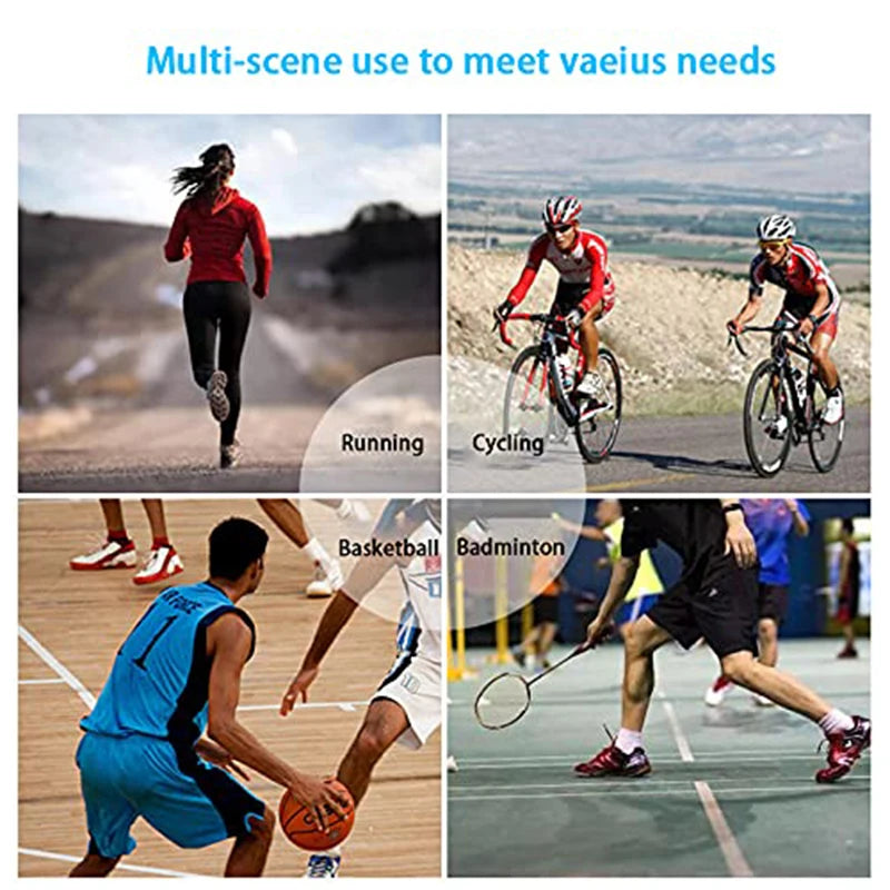 Black sports knee brace for men and women, adjustable knee support from Corporación Turística, designed for active use.
