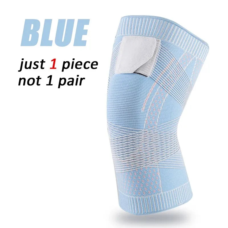 Black sports knee brace for men and women from Corporación Turística, designed for support during physical activity.