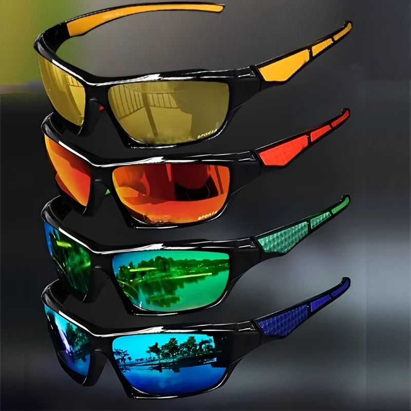 Unisex 2026 Gafas de visión nocturna deportivas negras con marco resistente y lentes de alta tecnología para actividades nocturnas.
