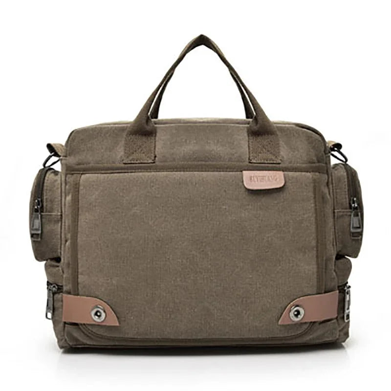 Black Corporación Turística travel and outdoor backpack with multiple compartments, ideal for hiking, camping, and tactical use.