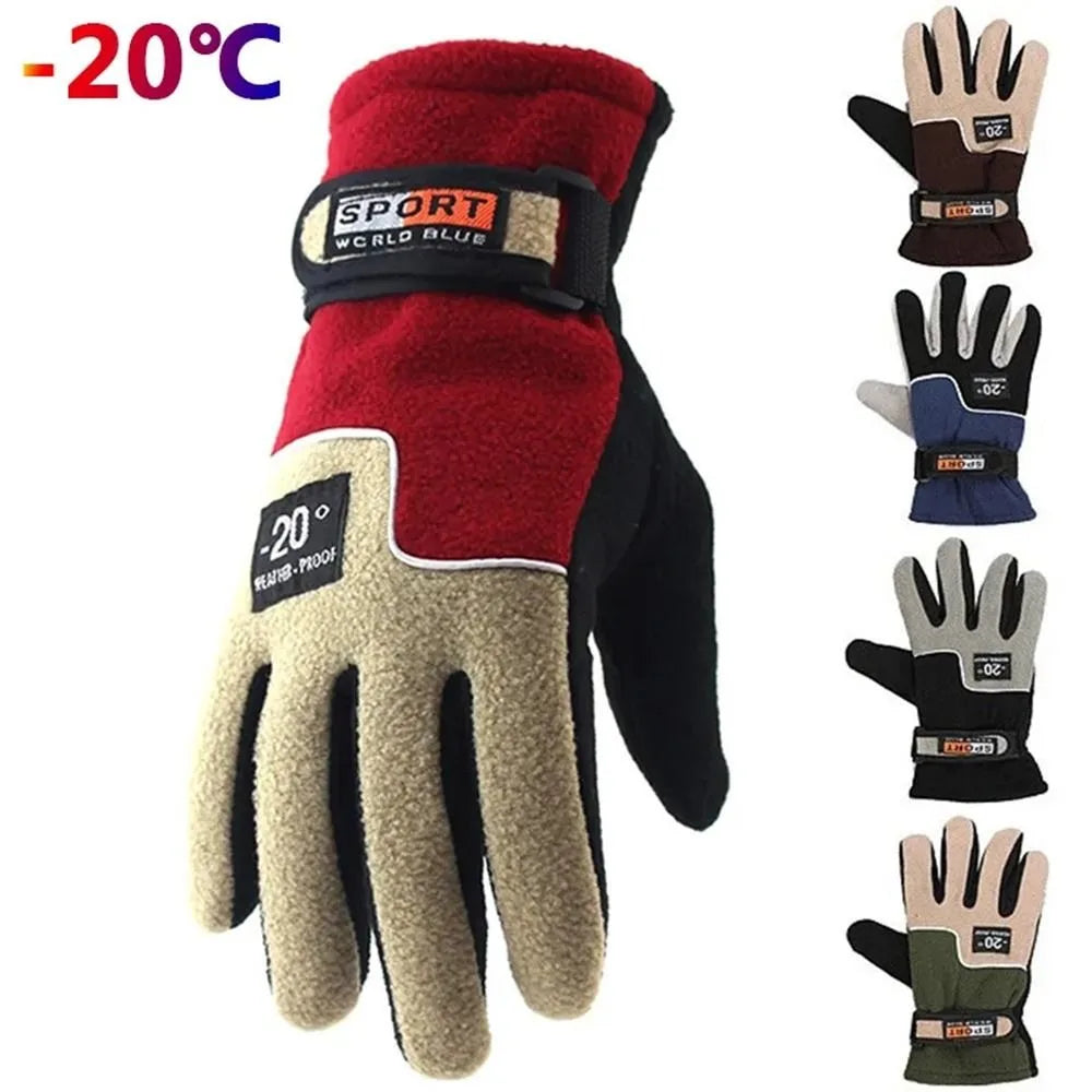 Black men's winter warm gloves and mittens by Corporación Turística, designed for cold weather protection.