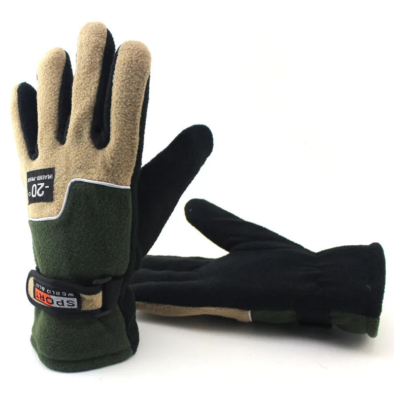 Black men's winter warm gloves and mittens by Corporación Turística, designed for cold weather protection and comfort.