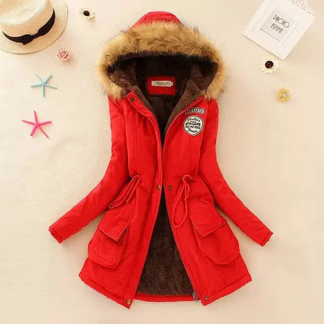 Black women's cotton jacket by Corporación Turística, fitted casual coat with a sleek, stylish design.
