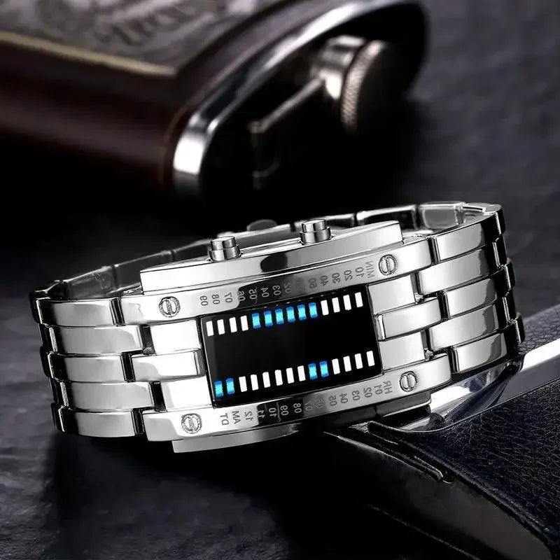 Black men's Lava watch by Corporación Turística, water-resistant men's wristwatch with durable design and stylish appearance.