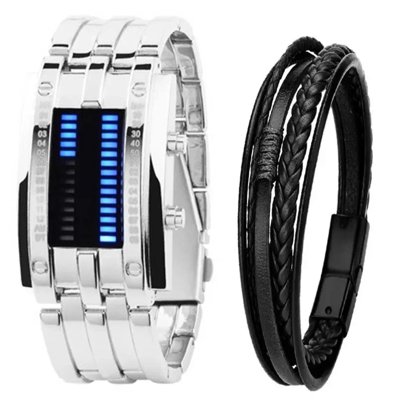 Black men's Lava watch by Corporación Turística with water resistance, featuring a sleek bracelet and durable design.