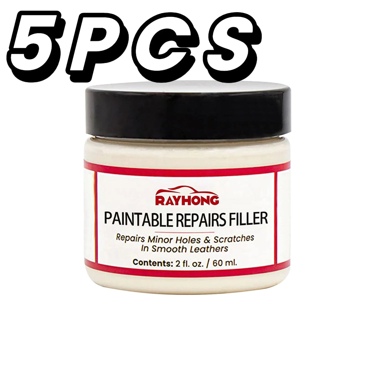 Black leather restoration pasta in 60 ml jar by Corporación Turística, natural filling for repairing leather items.