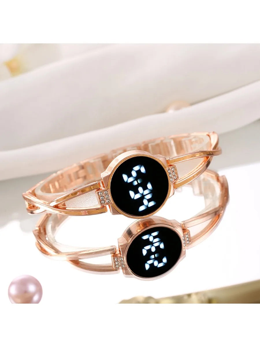 Black Korean style LED fashion watch from Corporación Turística with a touch screen, designed for women.