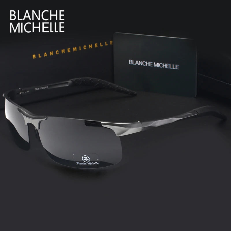 Black and silver UV400 rectangular driving sunglasses by Corporación Turística, outdoor outdoor eyewear with polarized lenses.