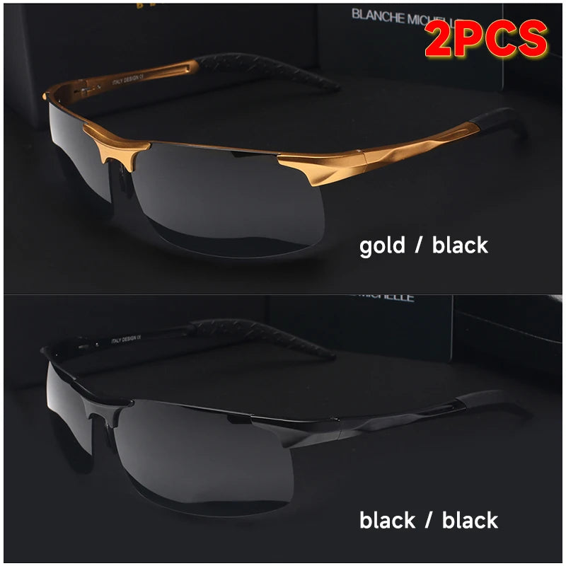 Black and silver UV400 rectangular driving sunglasses by Corporación Turística with outdoor UV protection.