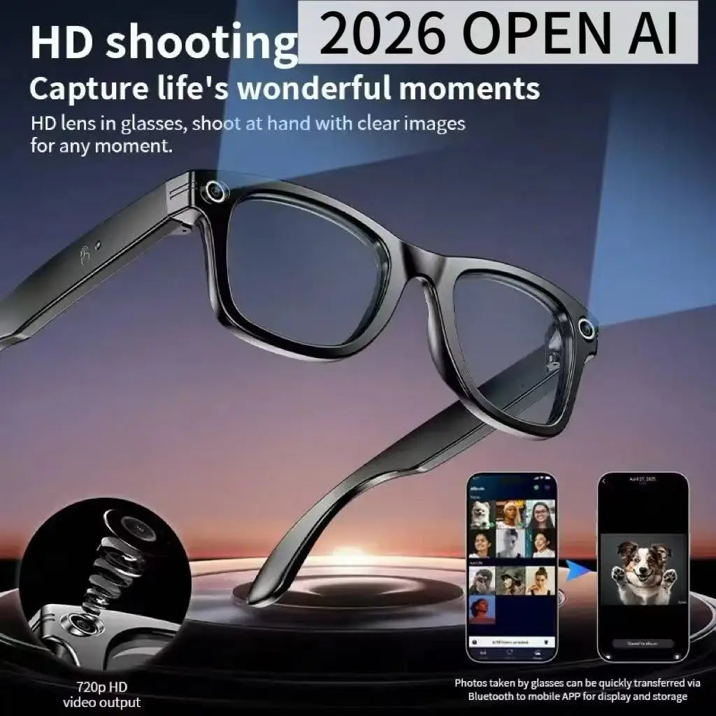 Black Meta AI TOP 1 smart glasses with 13MP camera from Corporación Turística, featuring sleek design and built-in recording functionality.