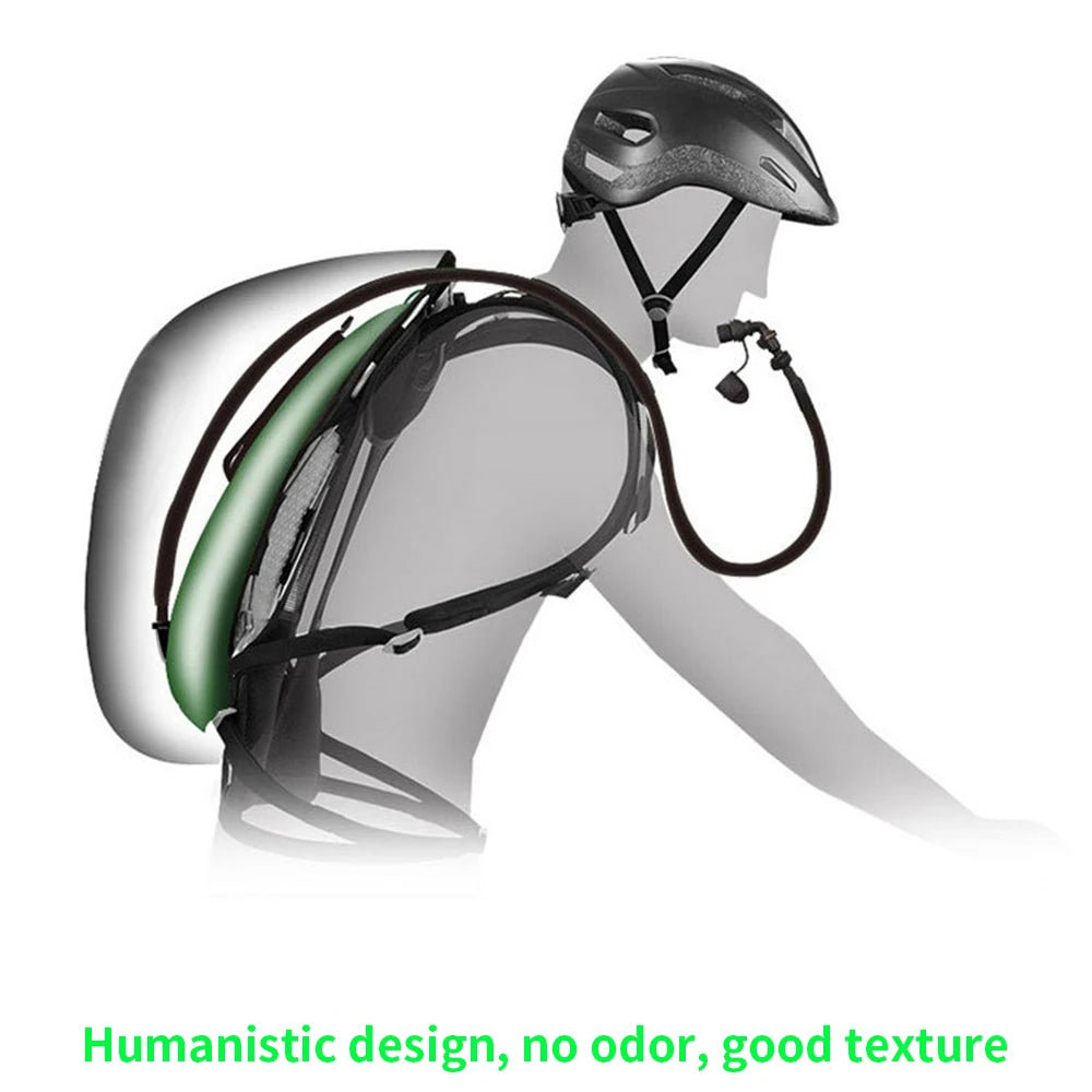 Black 2-in-1 hydration backpack with 3L water bladder from Corporación Turística, featuring adjustable straps and multiple compartments.