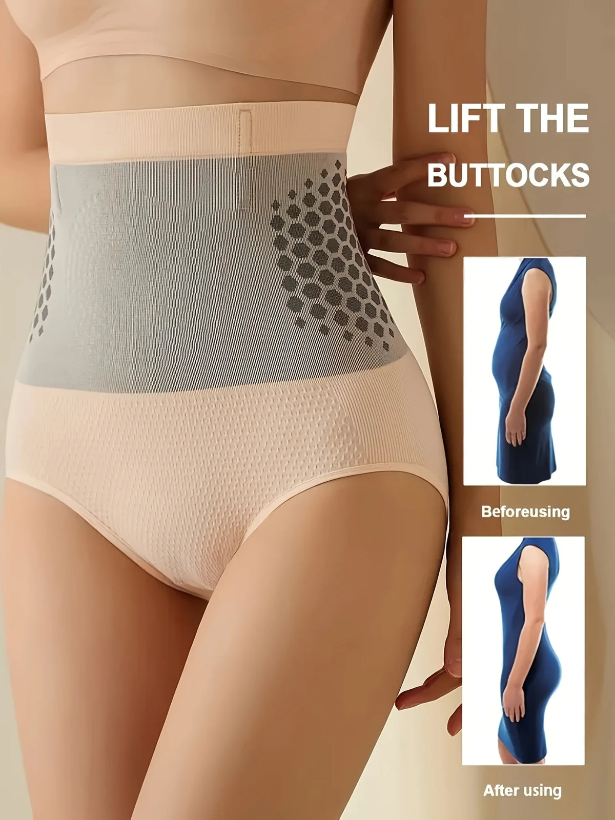 High-waisted shaping panties for women by Corporación Turística, black, XL, designed to slim the waist and enhance curves.