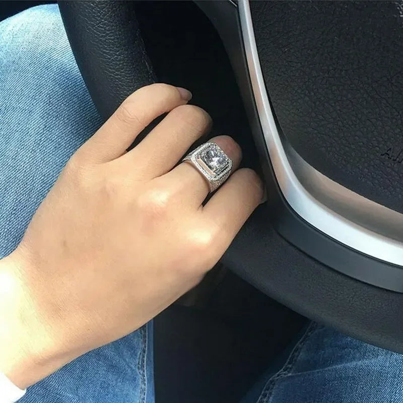 Sterling Silver 925 men's ring from Corporación Turística, featuring a sleek band design for wedding or casual wear.