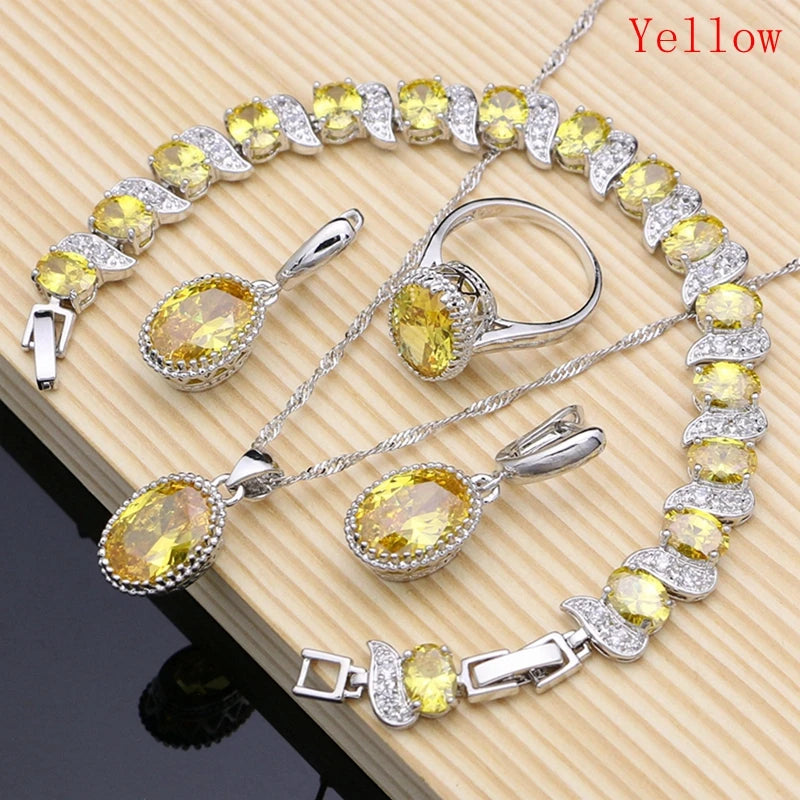 Silver 925 jewelry set for women featuring a pendant and matching accessories, crafted by Corporación Turística.