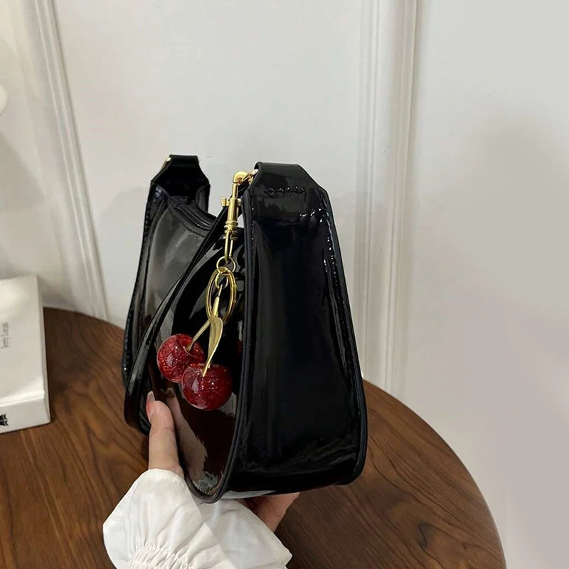 White synthetic leather women's handbag, shoulder bag by Corporación Turística with stylish design and top handles.