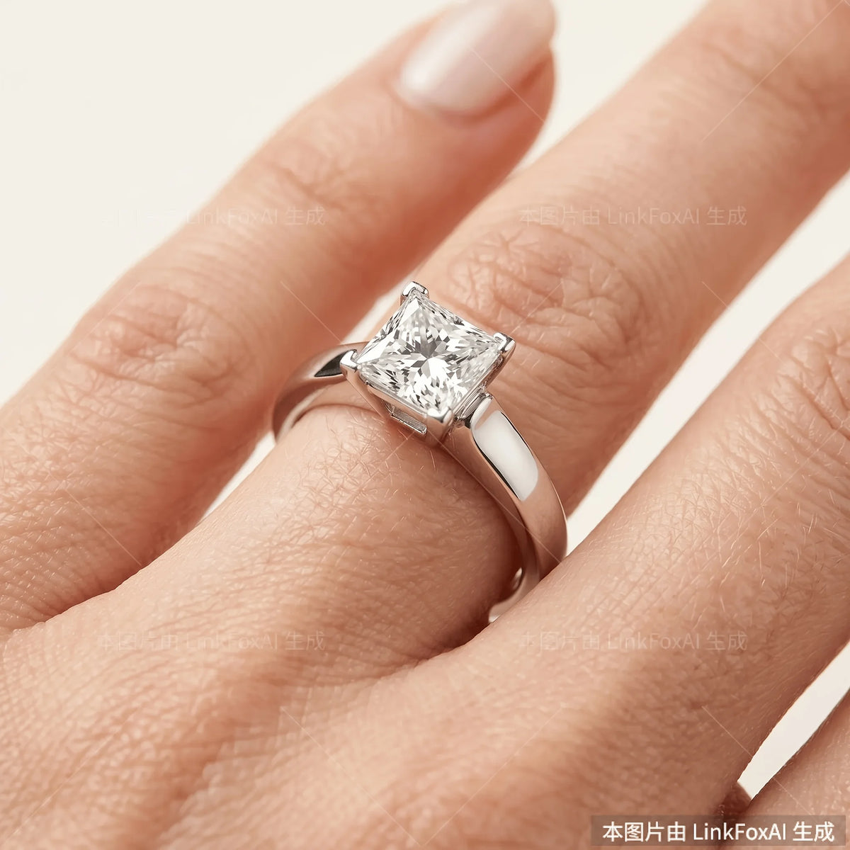 Silver S925 ring with 1.5CT moissanite gemstone, platinum plating, showcasing a shiny, elegant jewelry piece.
