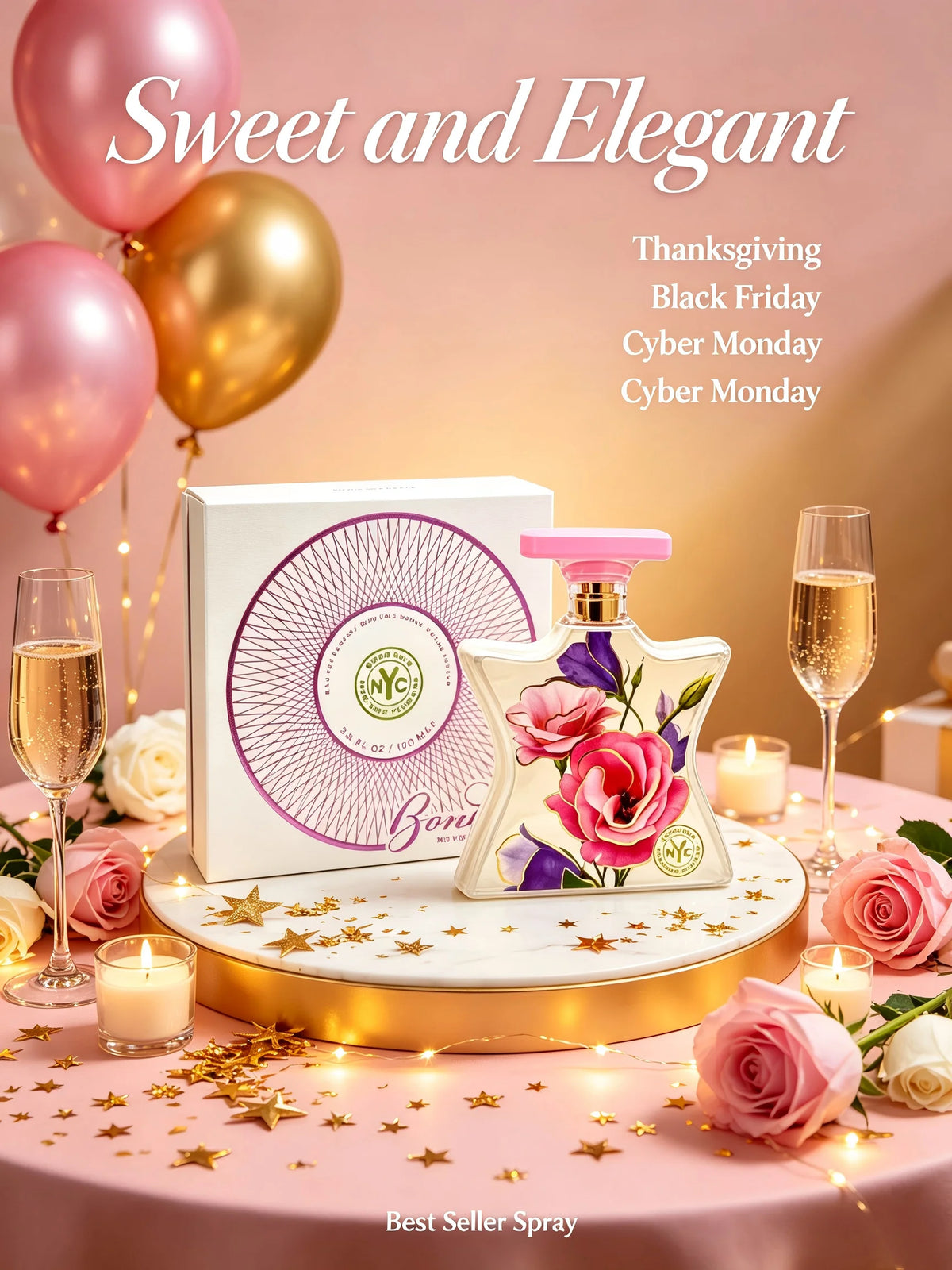 Bond No.9 New York Flowers EDP bottle, 100ml, with elegant floral design and white packaging, from Corporación Turística.