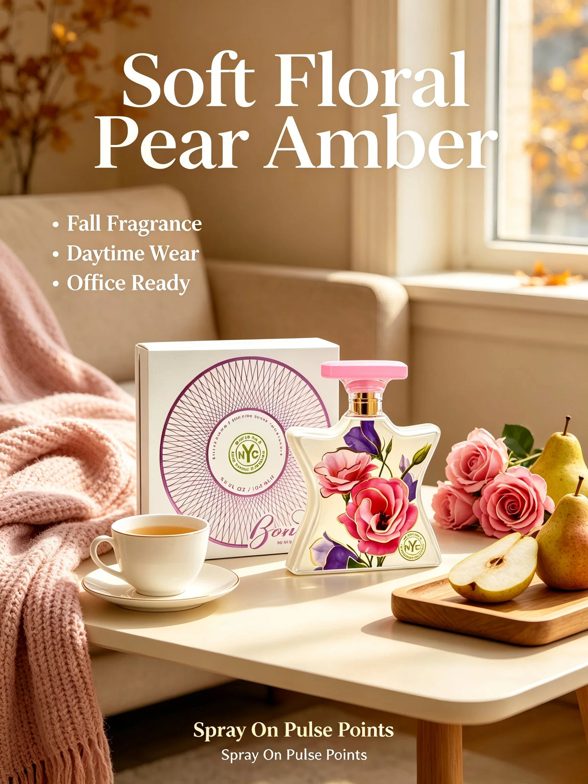 Bond No.9 New York Flowers EDP 100ml perfume bottle with elegant packaging, showcasing the floral fragrance design.